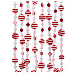 Red and White Striped Christmas Garland 6 Feet D3995