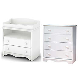 South Shore South Shore Angel Changing Table And 4-Drawer Chest Set - Pure White