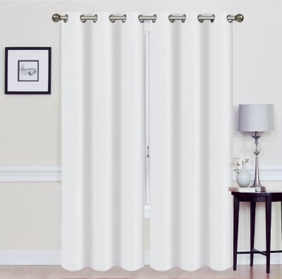 Solid Blackout Thermal Grommet Curtain Panels With Foam Backing (Set of 2)