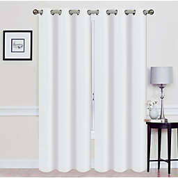 Solid Blackout Thermal Grommet Curtain Panels With Foam Backing (Set of 2)