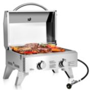 Slickblue 2 Burner Portable Stainless Steel BBQ Table Top Grill for Outdoors