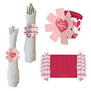 Big Dot of Happiness Happy Galentine&#39;s Day - Valentine&#39;s Day Party Paper Napkin Holder - Napkin Rings - Set of 24