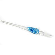 Kitcheniva 3D Glass Signature Pen Nib Elegant Crystal Dip Sign Pen w/ Box, Light Blue Flower