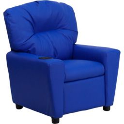 Flash Furniture Contemporary Blue Vinyl Kids Recliner With Cup Holder - Blue Vinyl