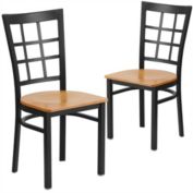 Flash Furniture 2 Pk. HERCULES Series Black Window Back Metal Restaurant Chair