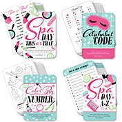 Big Dot of Happiness Spa Day - 4 Girls Makeup Party Games - 10 Cards Each - Gamerific Bundle