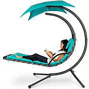 Best Choice Products Hanging Curved Chaise Lounge Chair in Teal