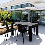 Luxury Commercial Living 5-Piece Black Extendable Patio Dining Set 55"