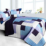 Blancho Bedding Purple Whirlies 3PC Vermicelli - Quilted Patchwork Quilt Set (Full/Queen Size)