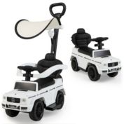 Slickblue 3-In-1 Ride on Push Car Mercedes Benz G350 Stroller Sliding Car with Canopy-White