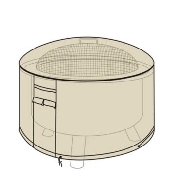 Plow & Hearth 32" Dia. x 18"H Deluxe Outdoor Fire Pit Cover, in Tan