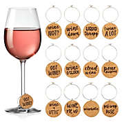 Set of 6 Wine Glass Marker Charms Jeweled Toned Pier 1 Hostess  Gift 