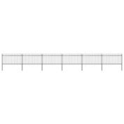Home Life Boutique Garden Fence with Spear Top Steel 401.6"x39.4" Black