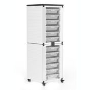Luxor Modular Classroom Storage Cabinet - 2 stacked modules with 12 small bins