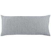 Saltoro Sherpi Irma 16 x 36 Lumbar Accent Throw Pillow, Pinstripe Design, Dual Layer, Blue,