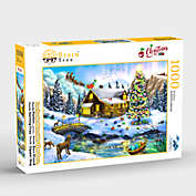 Brain Tree - Christmas Scenery 1000 Piece Puzzle for Adults - Unique Puzzles for Adults with Droplet Technology for Anti Glare & Soft Touch - 27.5"Lx19.5"W