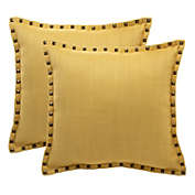 Karat Home Herringbone Throw Pillow Cover in Sunflower (Set of 2)