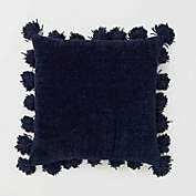 Dormify Chenille Knit Tassel Throw Pillow 20" x 20" Navy Blue