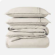 Bare Home 100% Organic Cotton Duvet Cover Set - Crisp Percale Weave - Lightweight & Breathable (Gardenia, Full/Queen)
