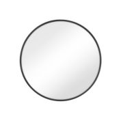SONGMICS Round Wall Mirror, Decorative Circle Mirror, 24-Inch Diameter, Metal Frame, for Living Room, Bedroom, Bathroom, Entryway, Black