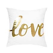 PiccoCasa Throw Pillow Cover Gold Love Letter Printed Modern Square Pillow Shams Bronzing Flannelette Cushion Cover for Bedroom Sofa Car, Love Letter, 18"x18"