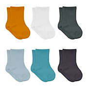 Sierra Socks Newborn Unisex Cotton Ankle-Hi Blue Color Socks Assorted 6 Pair Pack