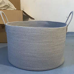 Auswella Light Grey Cotton Rope Storage Basket