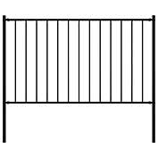 Home Life Boutique Fence Panel with Posts Powder-coated Steel 5.6&#39;x3.3&#39; Black