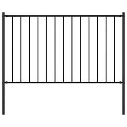 Home Life Boutique Fence Panel with Posts Powder-coated Steel 5.6'x3.3' Black