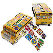 Juvale 1080 Count Reward Stickers for Students with School Bus Dispenser (6 Sticker Rolls, 5.75 x 2.75 x 2.5 In)