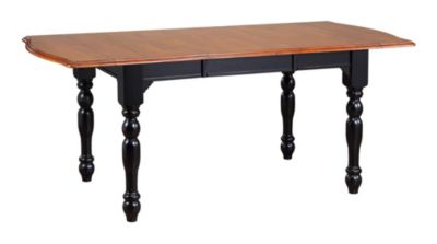 Besthom Oak Selections 36 In. Rectangle Distressed Antique Black With Cherry Wood Dining Table (Seats 8)