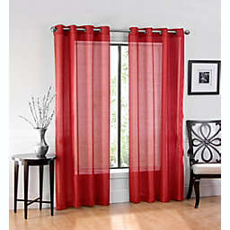 GoodGram Basic Home Grommet Top Single Sheer Window Curtains - 52 in. W x 45 in. L, Silver
