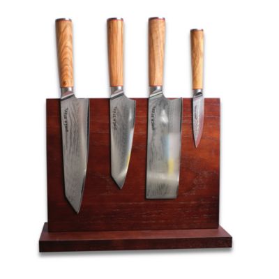 Ginza Steel KC Series MIA Essential 5 pcs Knife set   4 Knives with Magnetic wood block