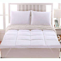Egyptian Linens 2-Inch Thick Comfort Mattress Topper 100% Cotton Shell, White Alternative Down fill