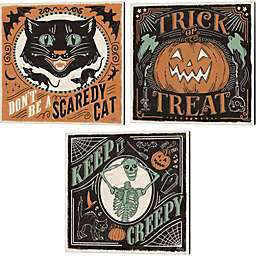 Metaverse Art Scaredy Cats by Janelle Penner 14-Inch x 14-Inch Canvas Wall Art (Set of 3)