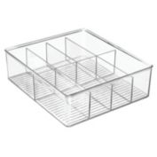 mDesign Plastic Kitchen Food Storage Organizer Bin Caddy, 8 Sections - Clear
