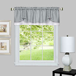 Kate Aurora Country Farmhouse Flax Linen Tie Up Window Valance - 58 in. W x 14 in. L, Gray
