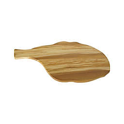 Olivewood Cutting Board Leaf-Shaped with Handle 16.8