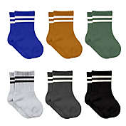 Sierra Socks Newborn Unisex Cotton Ankle-Hi Socks with Stripes Assorted 6 Pair Pack