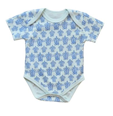 Pineapple Sunshine - Blue Sea Turtle Short Sleeve Onesie / 12-18mo
