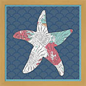 Great Art Now Sea Side BoHo Sq - Starfish by LightBoxJournal 13-Inch x 13-Inch Framed Wall Art