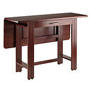 Contemporary Home Living 41.5" Walnut Brown Wooden Drop Leaf Table