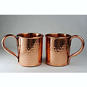 Alchemade - 100% Pure Hammered Copper Mug - Pure Copper Hammered mugs - set of 2 - 14 oz For Moscow Mules, Cocktails, Or Your Favorite Beverage - Keeps Drinks Colder, Longer