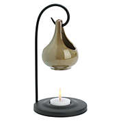 Zingz & Thingz 7.25" Black and Brown Contemporary Teardrop Candle Oil Warmer (Pack of 2)