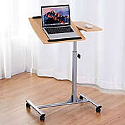 Costway Adjustable Laptop Desk With Stand Holder And Wheels
