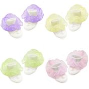 Wrapables Lil Miss Mia Organza Ruffle Socks for Toddler Girl, Set of 4 / (Size 4-6) - Purple, Pink, Yellow, Green