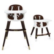 Slickblue 3-In-1 Adjustable Baby High Chair with Soft Seat Cushion for Toddlers-Brown
