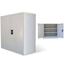 vidaXL Office Cabinet with 2 Doors Gray 35.4
