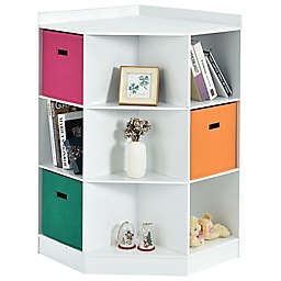 Kitcheniva 3-Tier Kids Storage Shelf Cubes 3-Basket Corner Display Cabinet Organizer