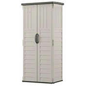 Slickblue Outdoor Heavy Duty 22 Cubic Ft Vertical Garden Storage Shed in Taupe Grey